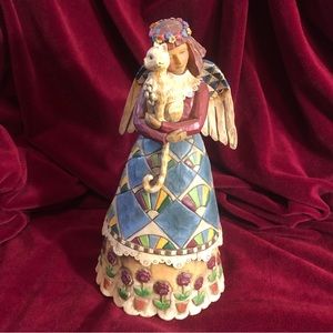 Jim Shore Heartwood Creek Angel Holding Cat Figurine
